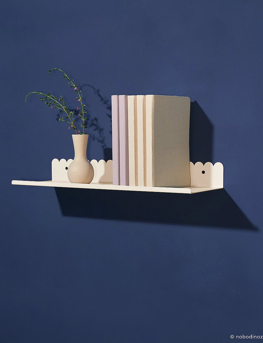 NOBODINOZ - STEEL WALL SHELF LARGE 50X16X6 - riiulid - ivory - 0