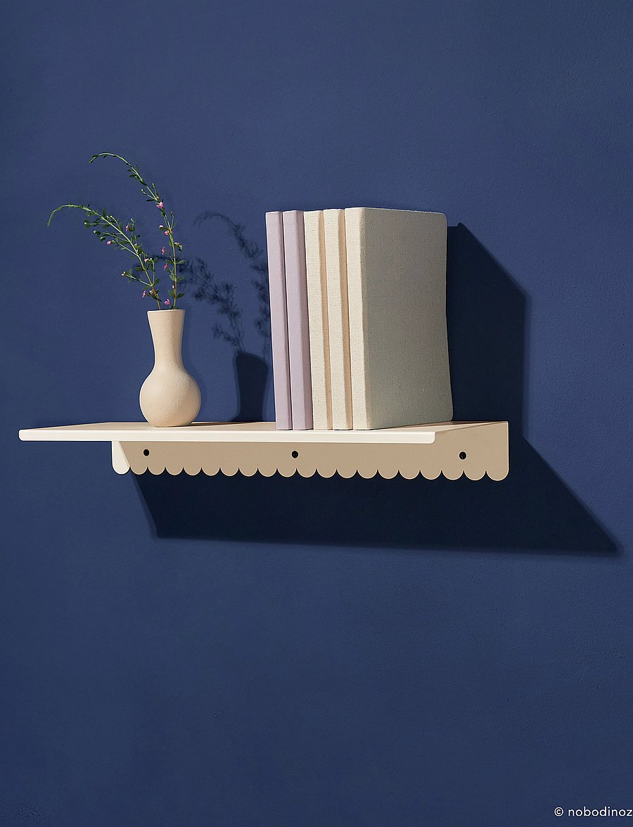 NOBODINOZ - STEEL WALL SHELF LARGE 50X16X6 - riiulid - ivory - 4