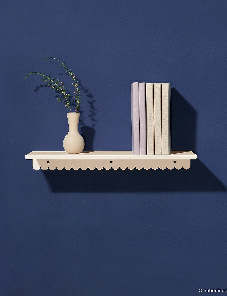 NOBODINOZ - STEEL WALL SHELF LARGE 50X16X6 - riiulid - ivory - 5