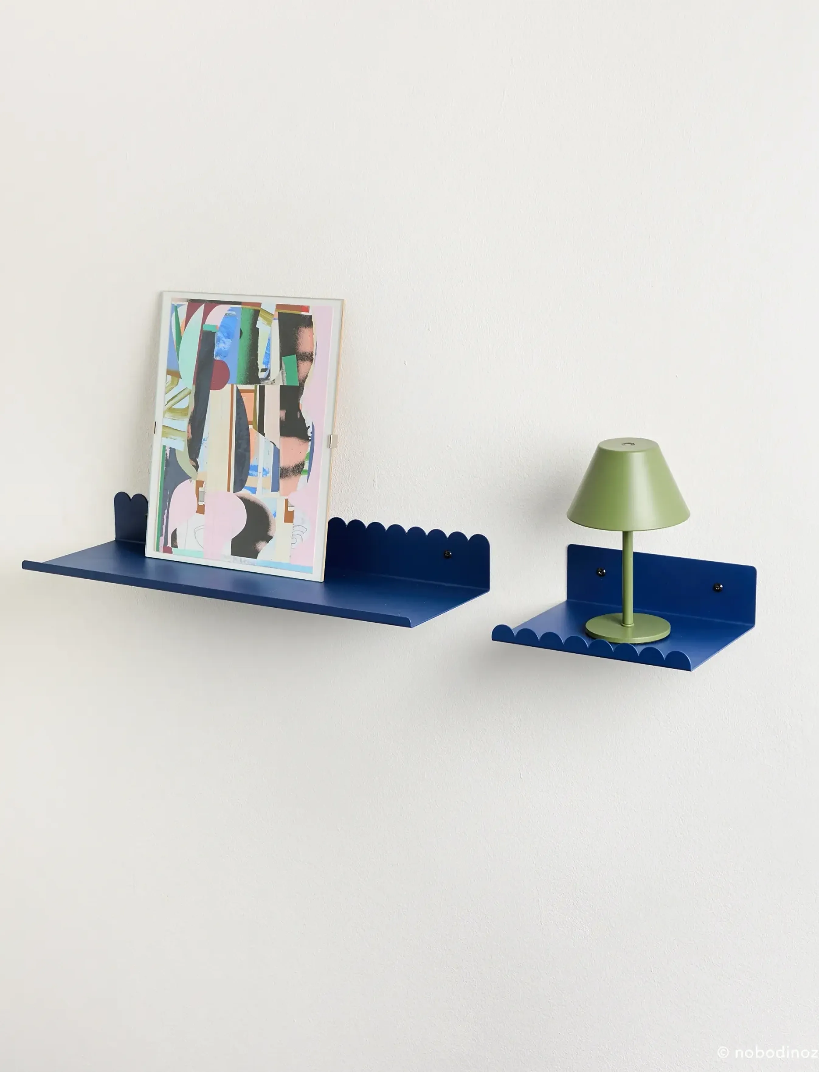 NOBODINOZ Steel Wall Shelf Large 50X16X6, One Size, Furniture, Schwarz - Shelves, Kinder