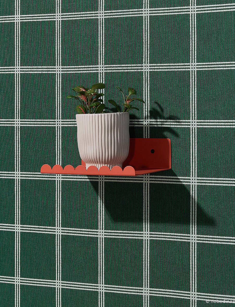 NOBODINOZ - STEEL WALL SHELF SMALL 20X16X6 - hylder - burnt red - 0
