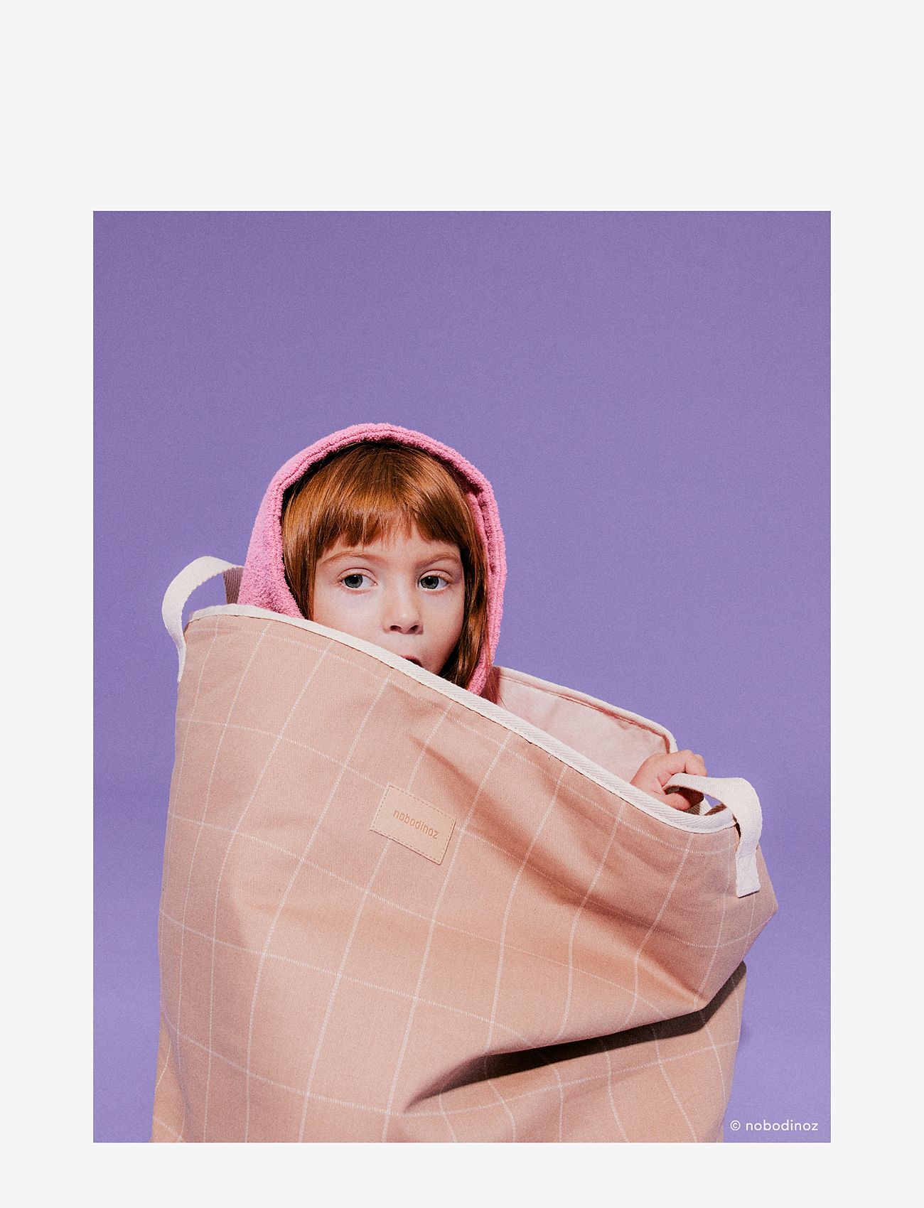 NOBODINOZ - STORAGE BASKET 41X37X37 - aufbewahrungskörbe - taupe grid - 0