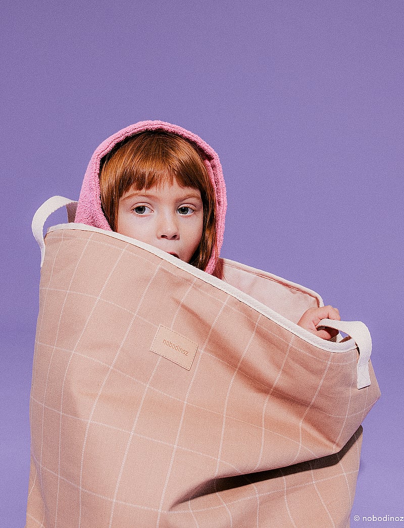 NOBODINOZ - STORAGE BASKET 41X37X37 - aufbewahrungskörbe - taupe grid - 0