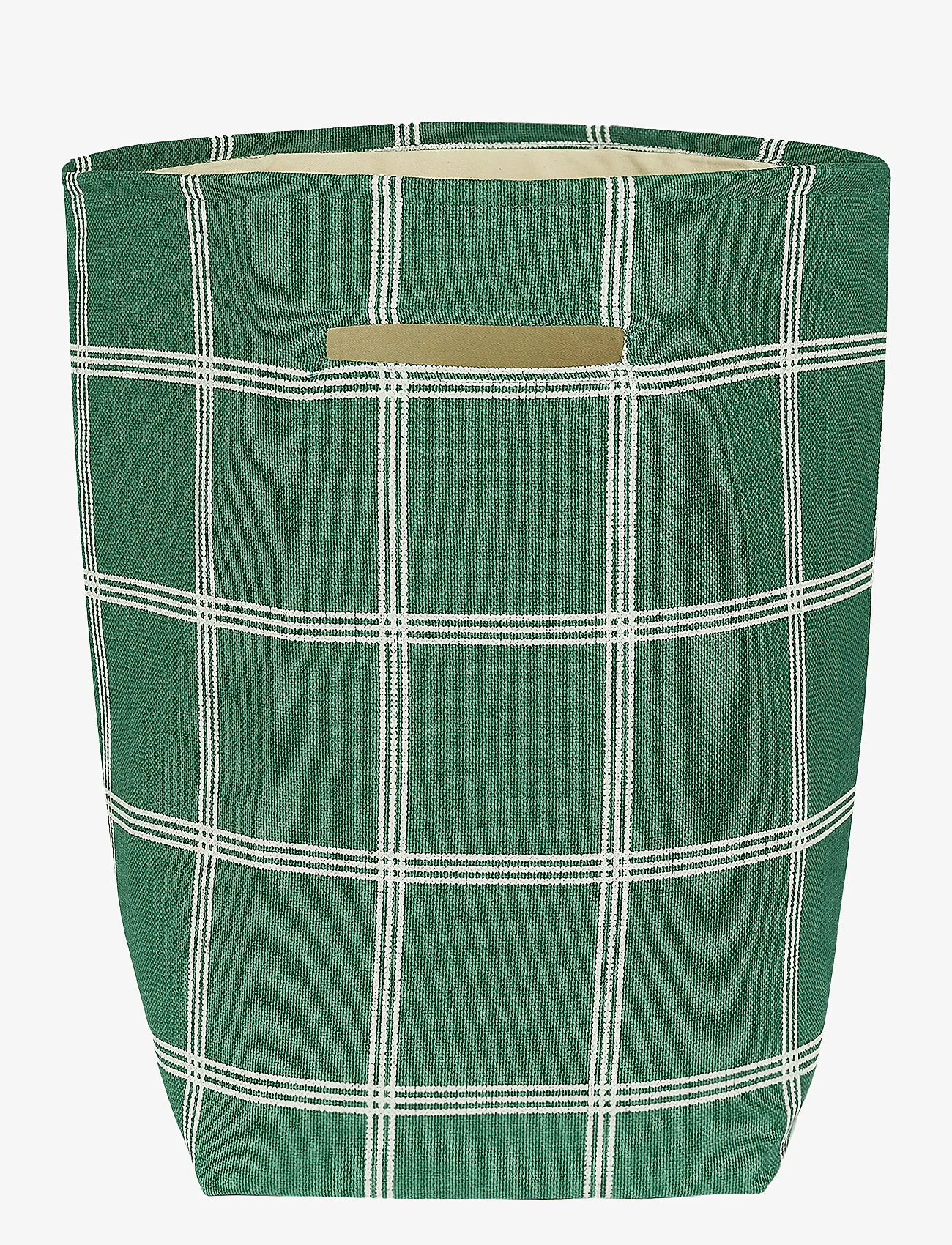 NOBODINOZ - VIBES LARGE STORAGE BASKET 44X56X28 - aufbewahrungskörbe - green white windowpane - 0