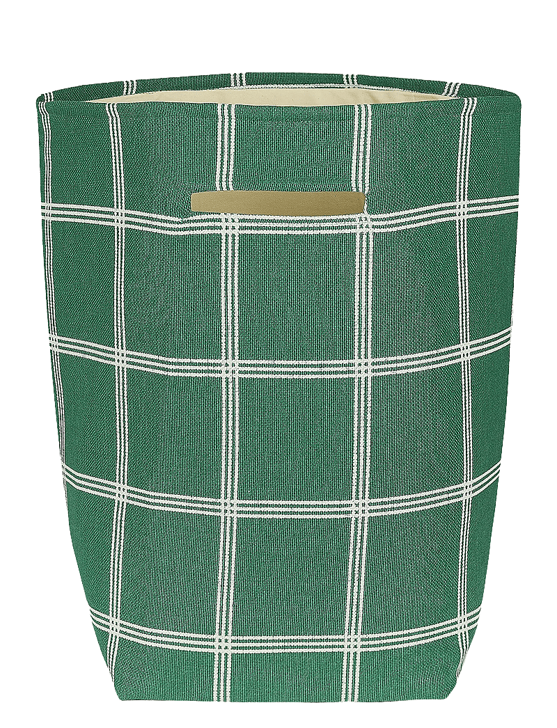 NOBODINOZ - VIBES LARGE STORAGE BASKET 44X56X28 - aufbewahrungskörbe - green white windowpane - 0