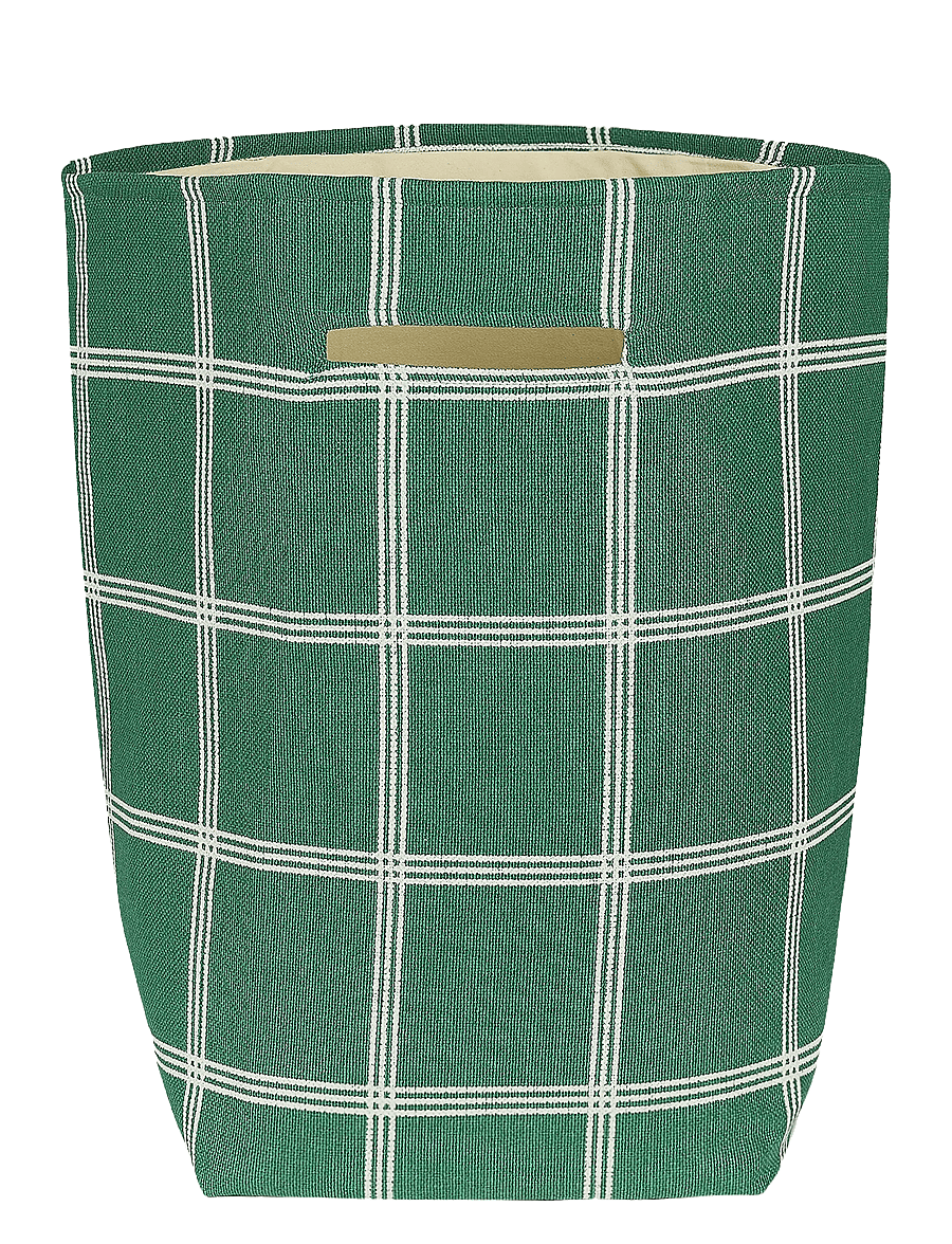 NOBODINOZ - VIBES LARGE STORAGE BASKET 44X56X28 - aufbewahrungskörbe - green white windowpane - 0
