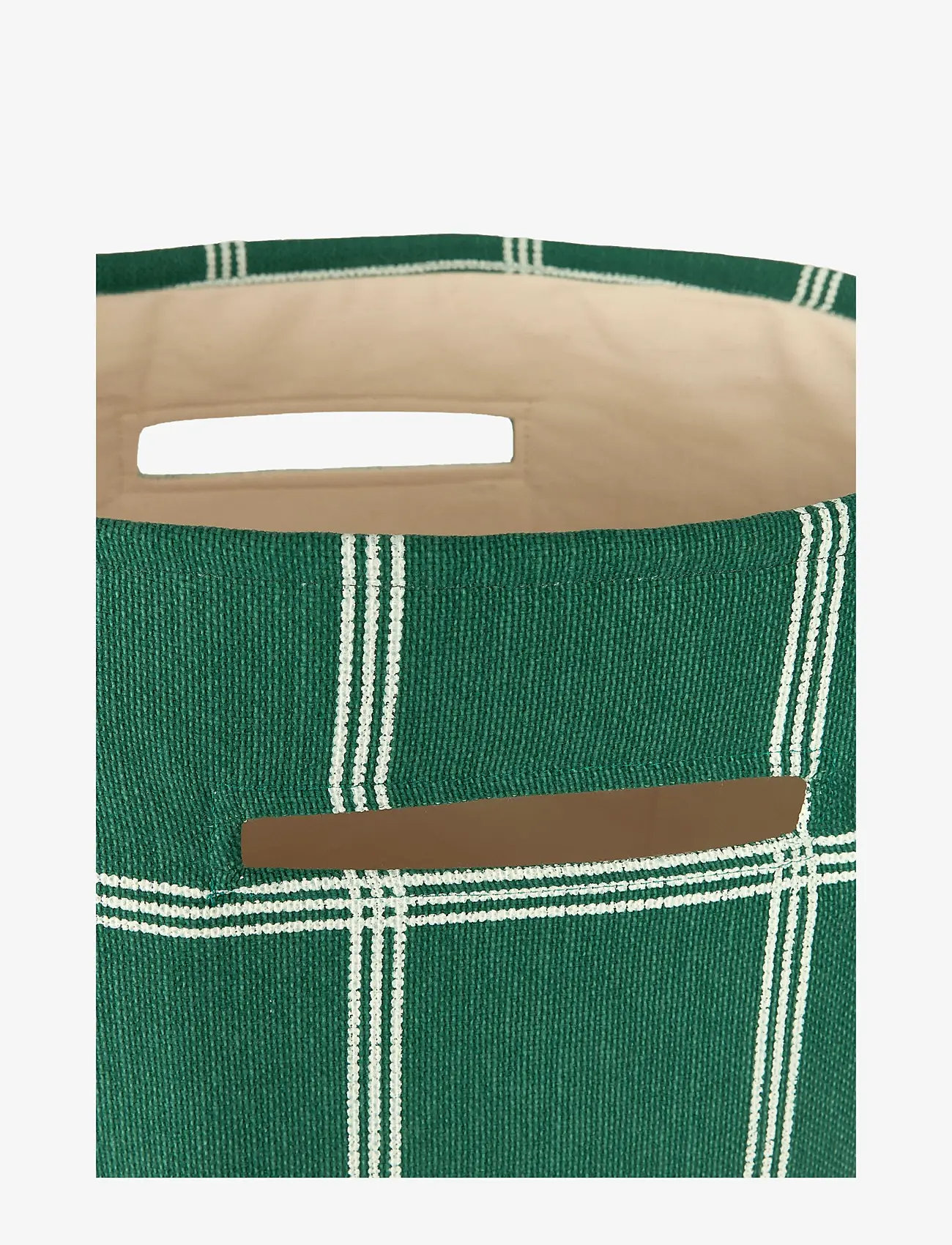 NOBODINOZ - VIBES LARGE STORAGE BASKET 44X56X28 - aufbewahrungskörbe - green white windowpane - 1