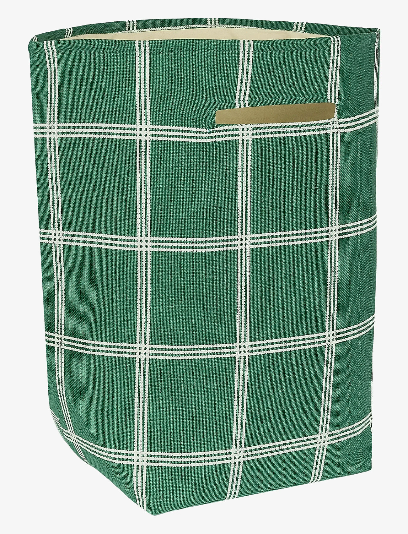 NOBODINOZ - VIBES LARGE STORAGE BASKET 44X56X28 - aufbewahrungskörbe - green white windowpane - 2
