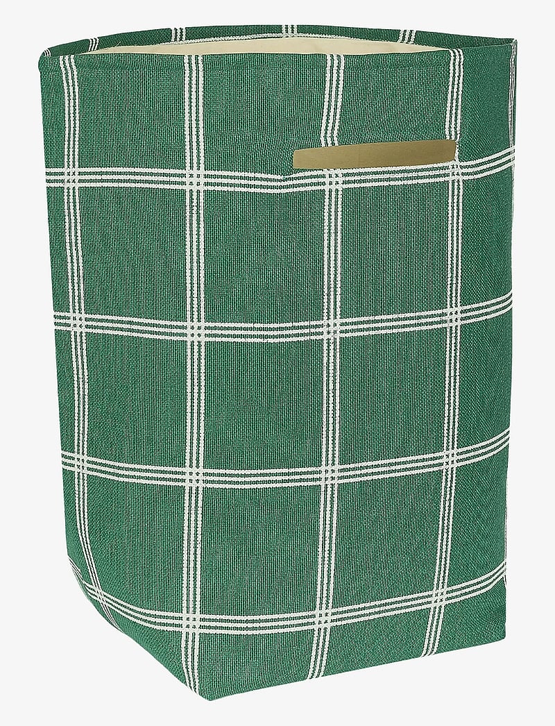 NOBODINOZ - VIBES LARGE STORAGE BASKET 44X56X28 - aufbewahrungskörbe - green white windowpane - 2