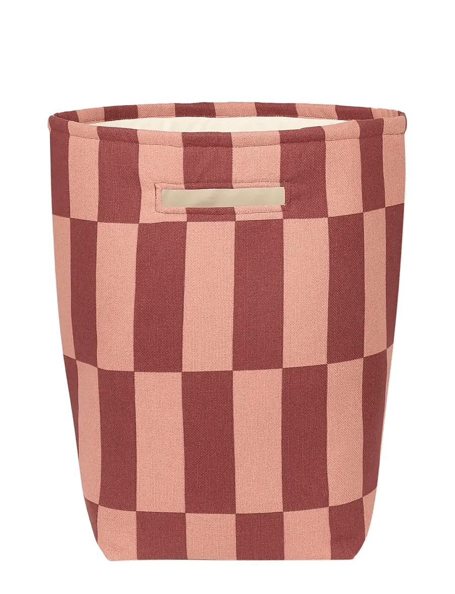 NOBODINOZ - Large storage basket Vibes - uzglabāšanas grozi - maroon tiles - 0