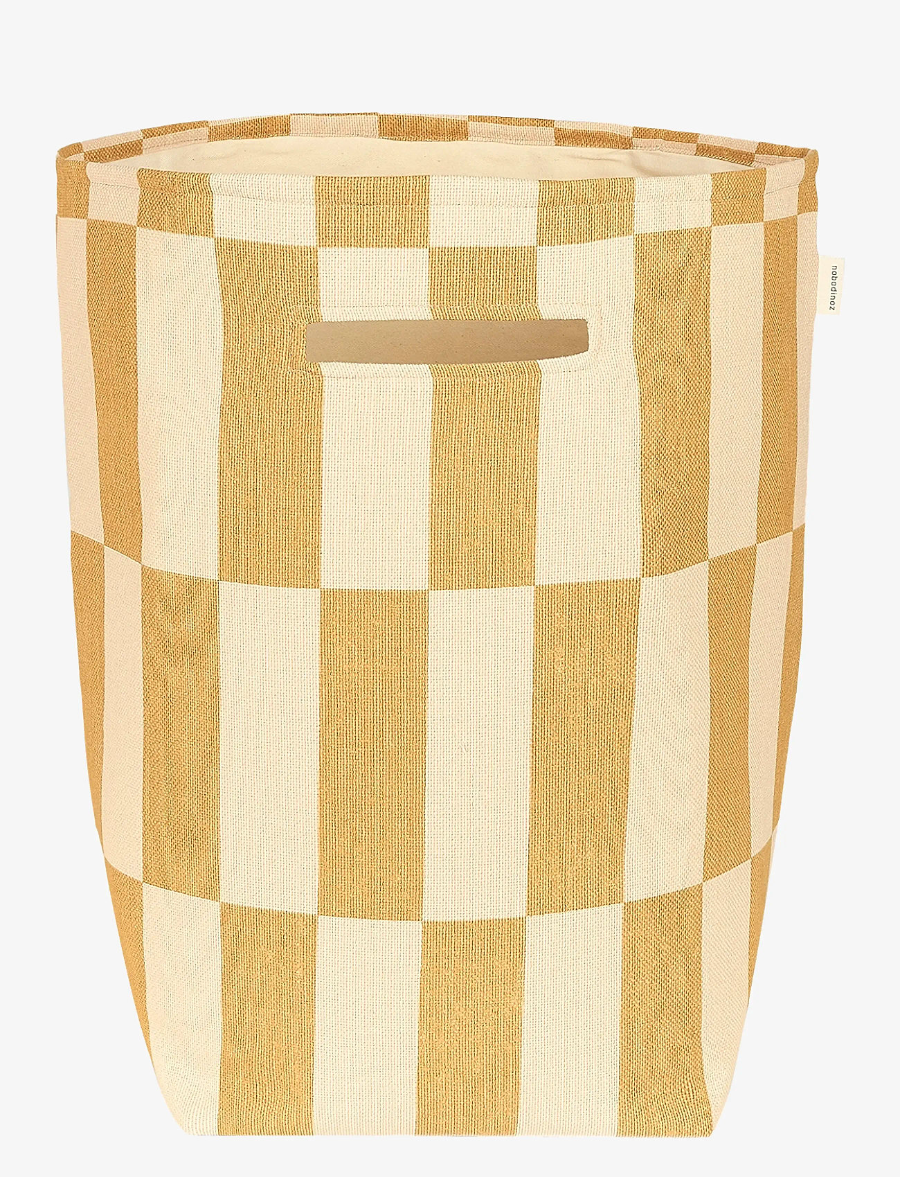 NOBODINOZ - VIBES LARGE STORAGE BASKET 44X56X28 - hoiukorvid - mustard and sand tiles - 0