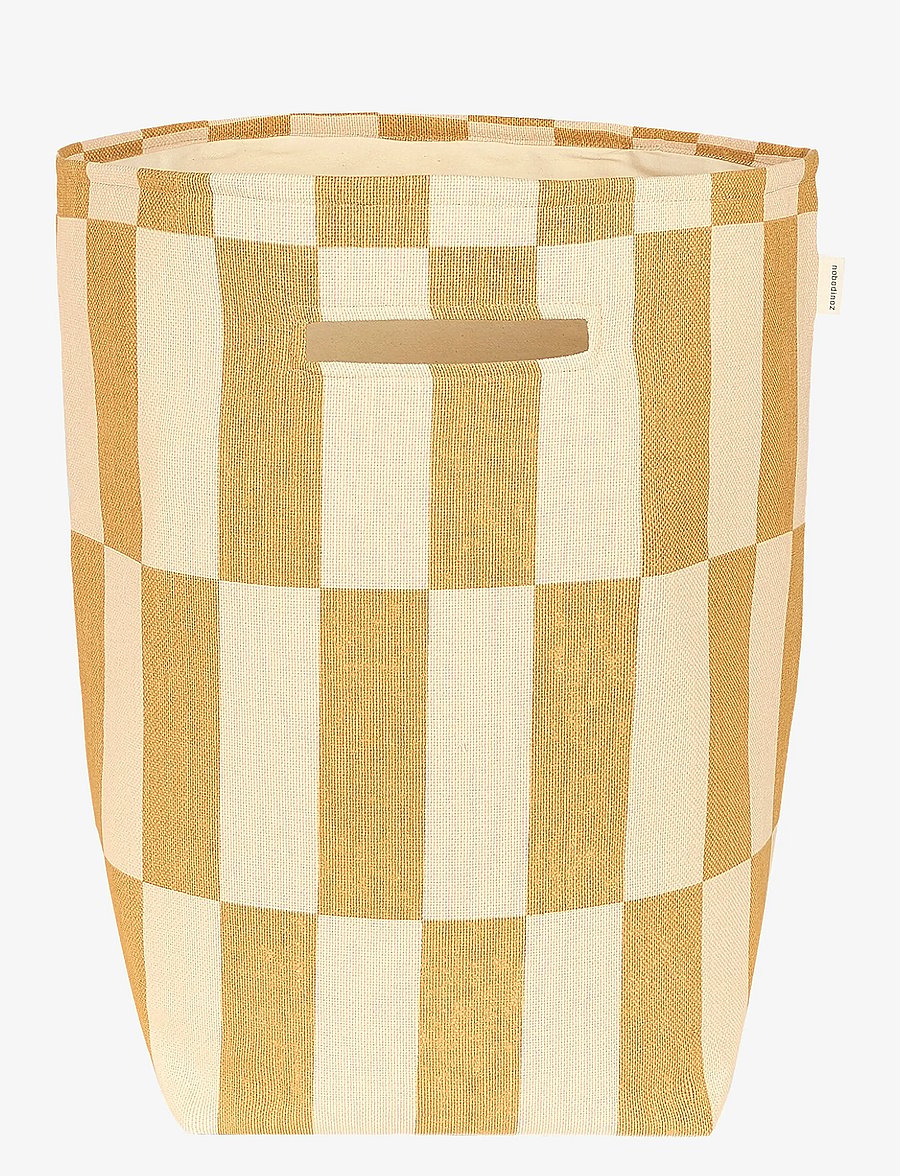 NOBODINOZ - VIBES LARGE STORAGE BASKET 44X56X28 - aufbewahrungskörbe - mustard and sand tiles - 0