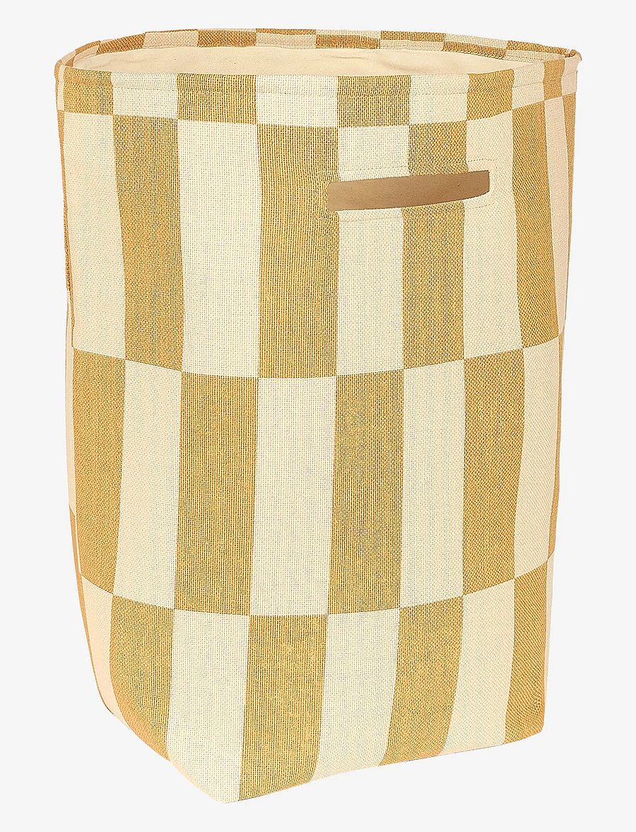 NOBODINOZ - VIBES LARGE STORAGE BASKET 44X56X28 - aufbewahrungskörbe - mustard and sand tiles - 1