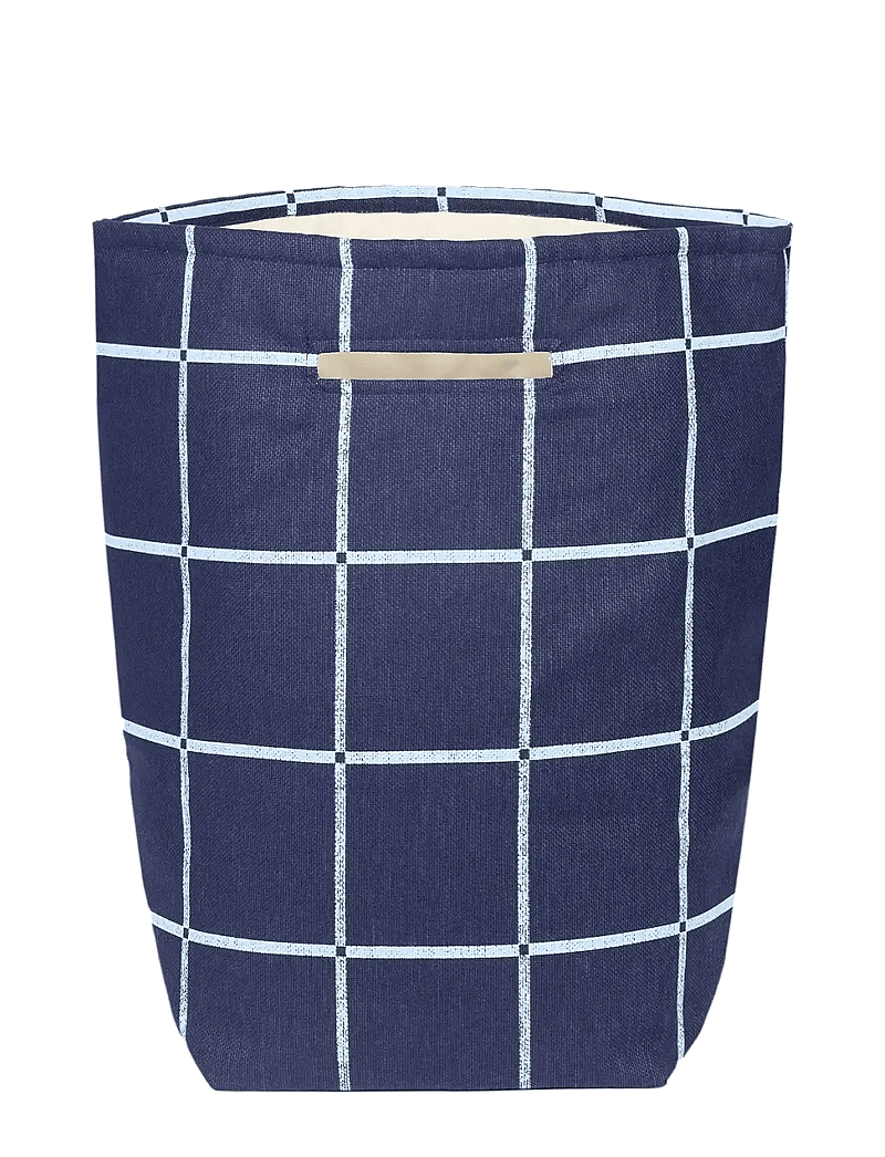 NOBODINOZ - VIBES LARGE STORAGE BASKET 44X56X28 - förvaringskorgar - navy blue windowpane - 0