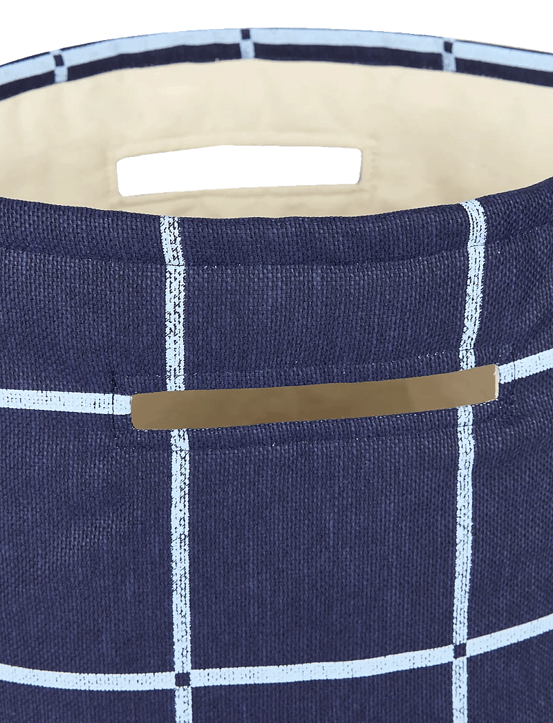 NOBODINOZ - VIBES LARGE STORAGE BASKET 44X56X28 - förvaringskorgar - navy blue windowpane - 2