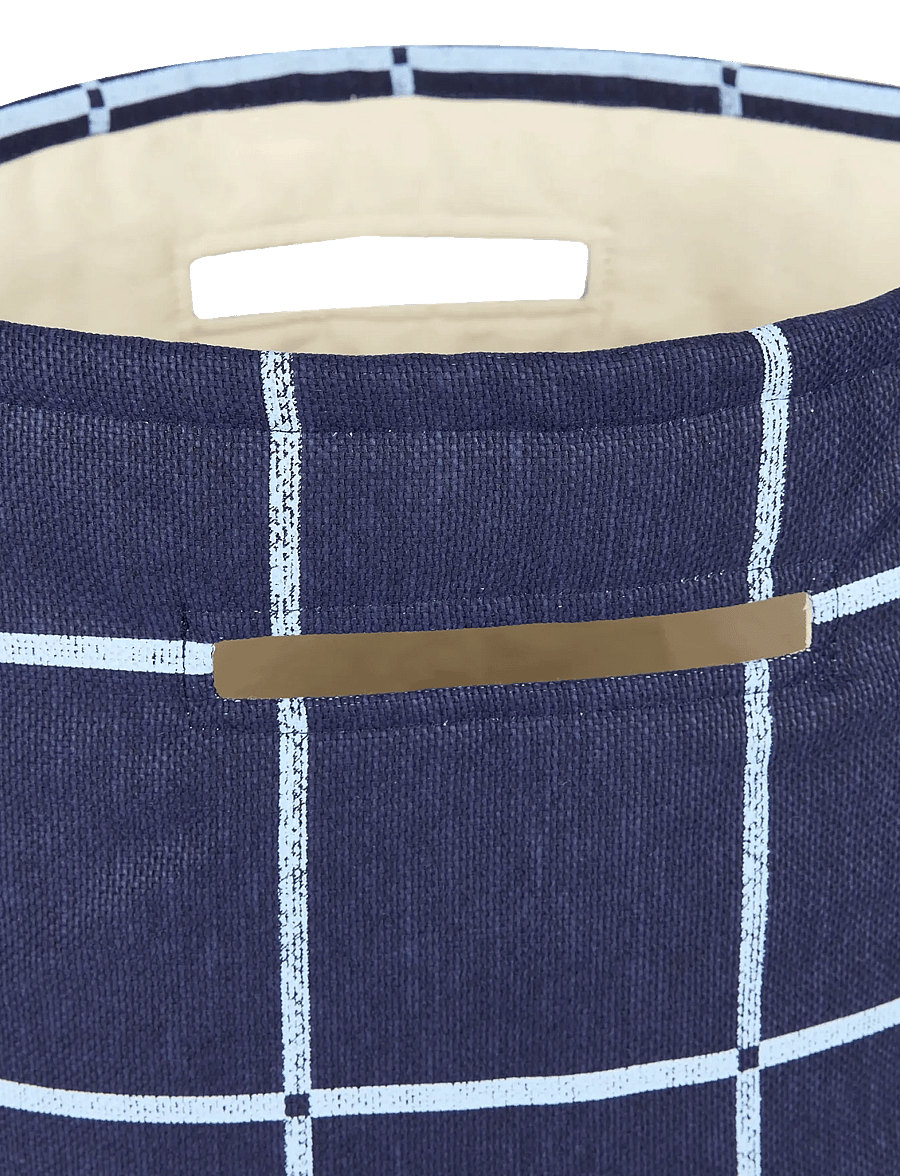 NOBODINOZ - VIBES LARGE STORAGE BASKET 44X56X28 - aufbewahrungskörbe - navy blue windowpane - 2