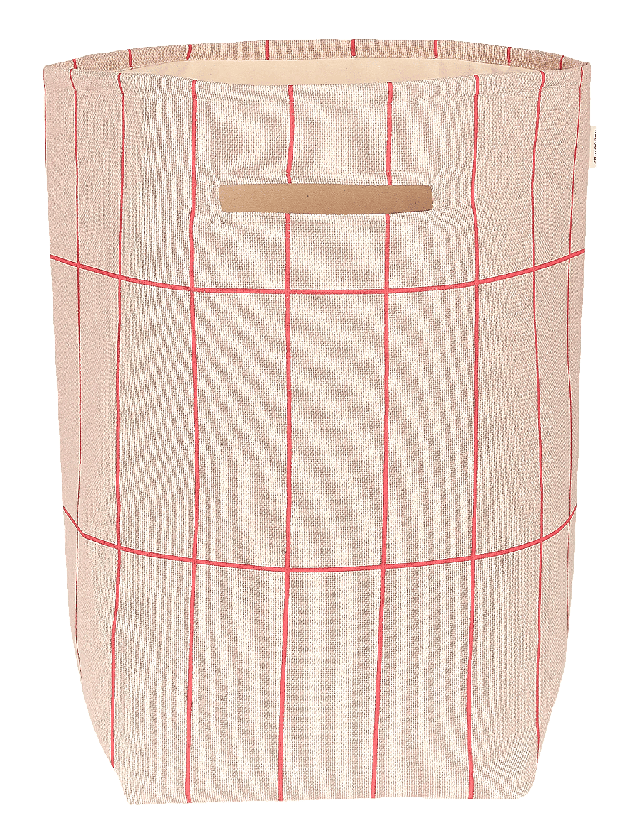 NOBODINOZ - VIBES LARGE STORAGE BASKET 44X56X28 - opbevaringskurve - pink red grid - 0