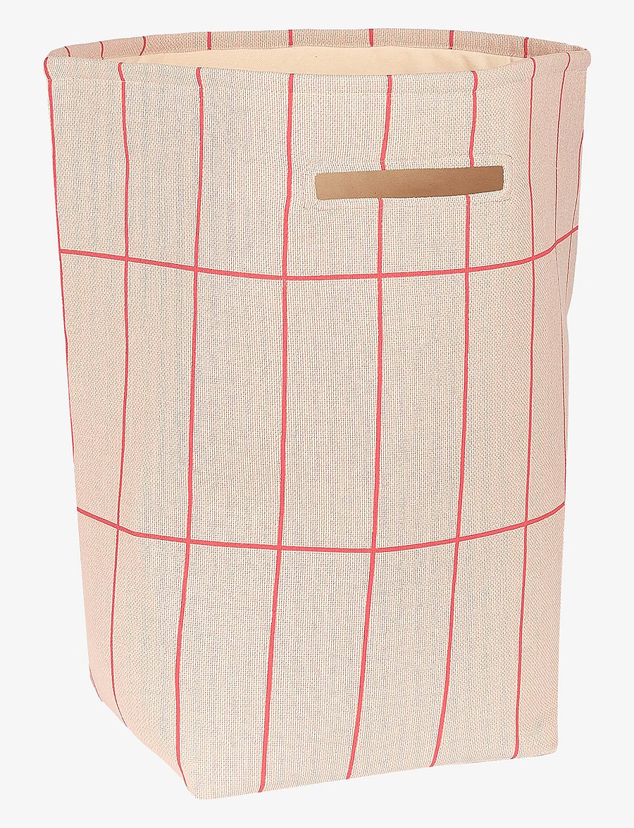 NOBODINOZ - VIBES LARGE STORAGE BASKET 44X56X28 - opbevaringskurve - pink red grid - 1