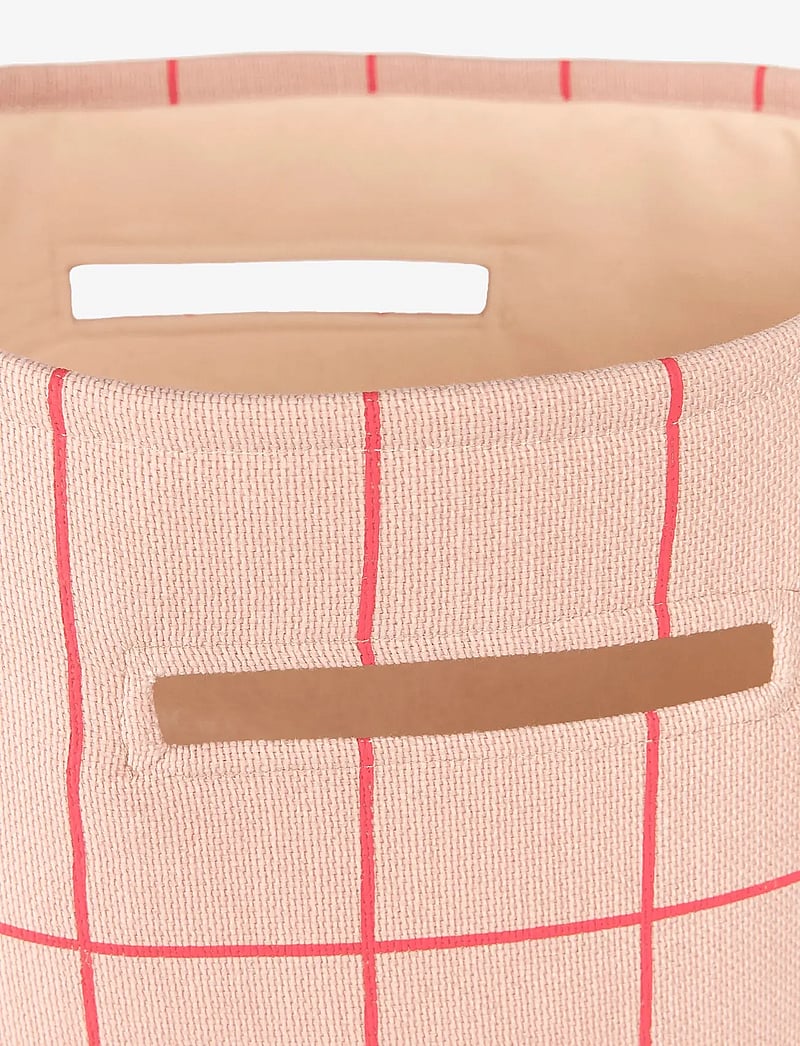 NOBODINOZ - VIBES LARGE STORAGE BASKET 44X56X28 - aufbewahrungskörbe - pink red grid - 2