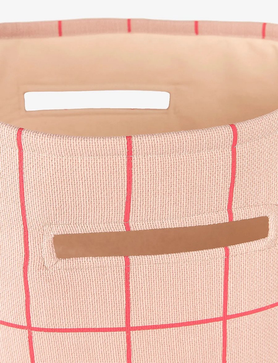 NOBODINOZ - VIBES LARGE STORAGE BASKET 44X56X28 - opbevaringskurve - pink red grid - 2