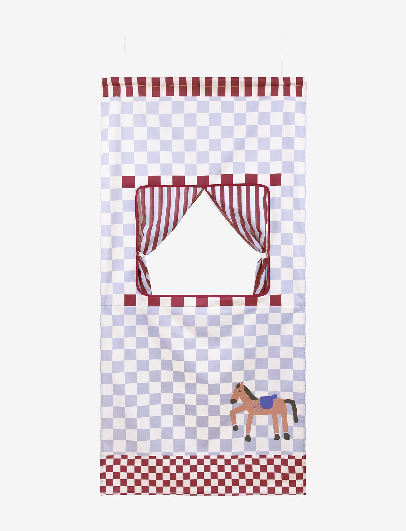 NOBODINOZ - VIBES DOOR THEATER 74X150 - vægdekorationer - blue checks horse - 0