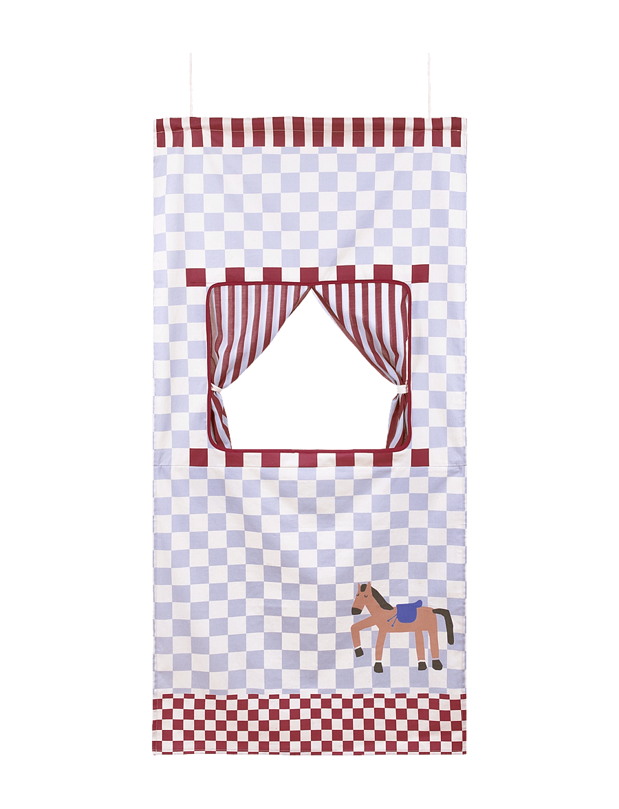 NOBODINOZ - VIBES DOOR THEATER 74X150 - wand-deko - blue checks horse - 0
