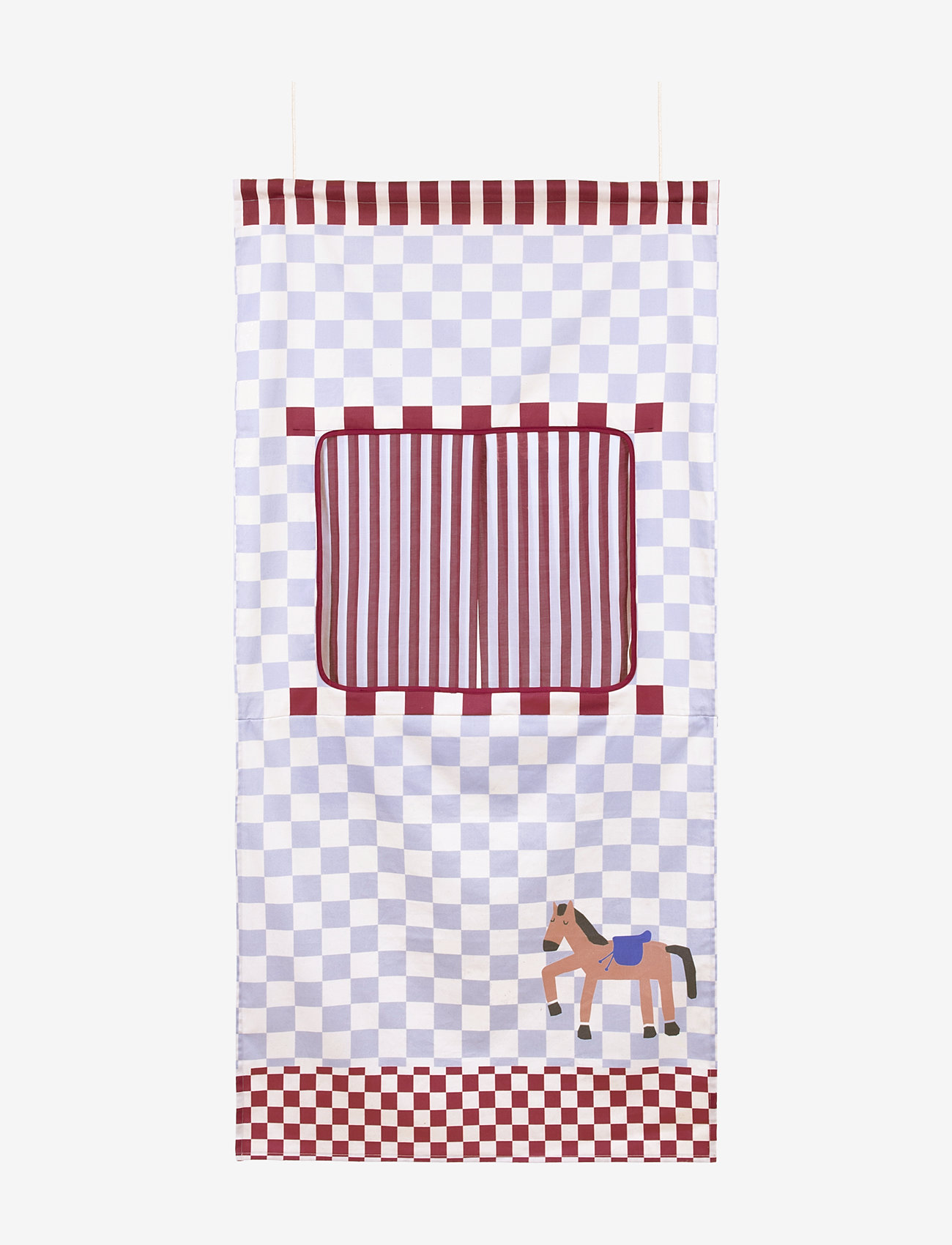 NOBODINOZ - VIBES DOOR THEATER 74X150 - vægdekorationer - blue checks horse - 1