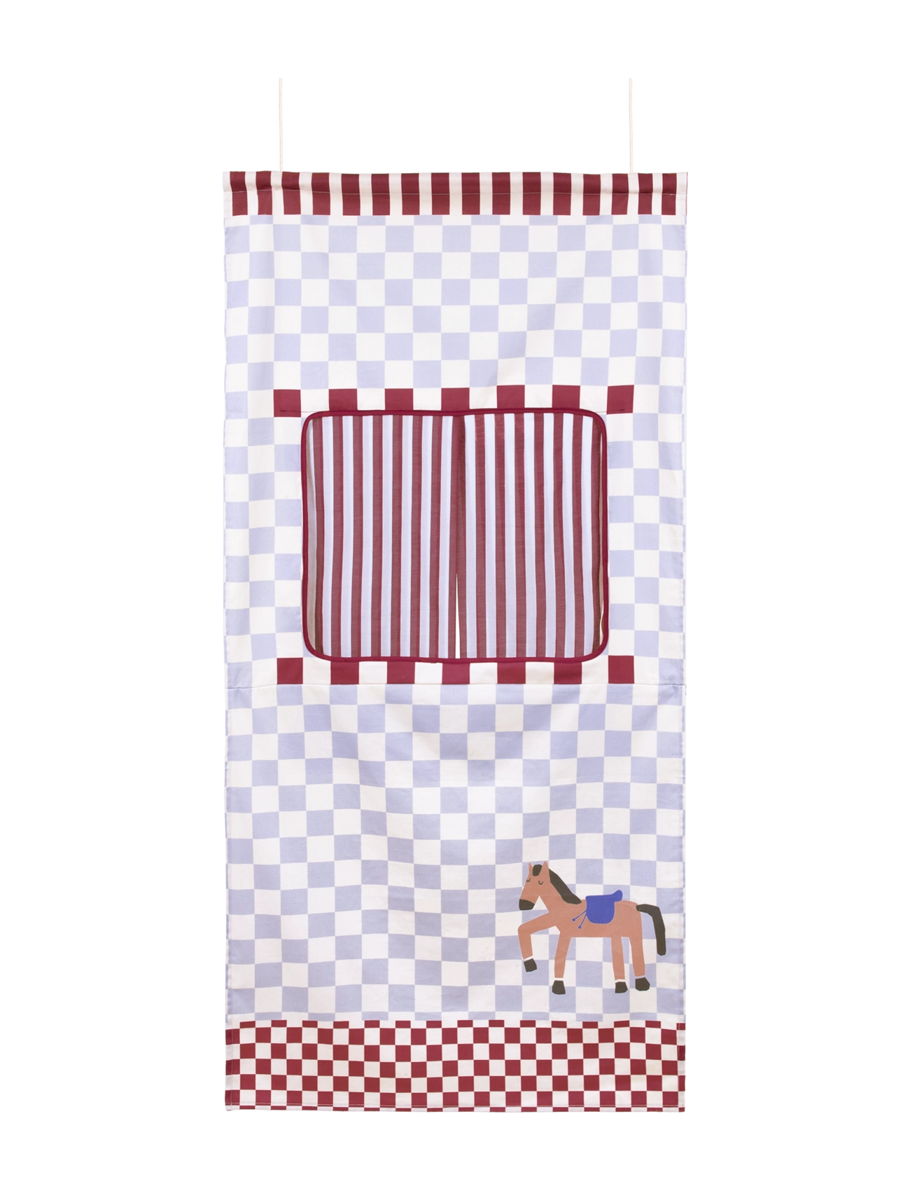 NOBODINOZ - VIBES DOOR THEATER 74X150 - vægdekorationer - blue checks horse - 1
