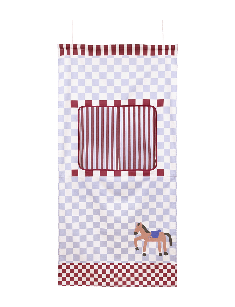 NOBODINOZ - VIBES DOOR THEATER 74X150 - wand-deko - blue checks horse - 1