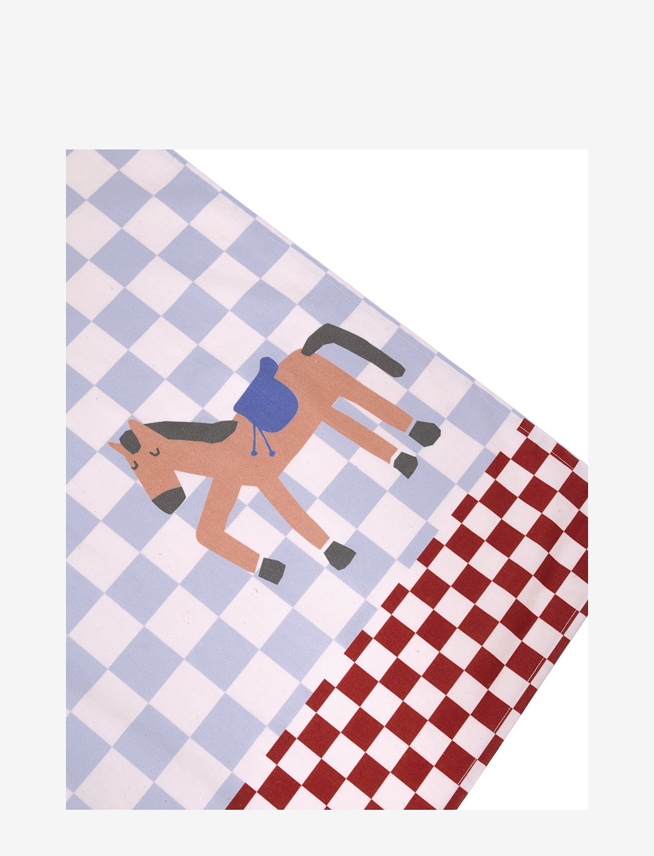 NOBODINOZ - VIBES DOOR THEATER 74X150 - vægdekorationer - blue checks horse - 2