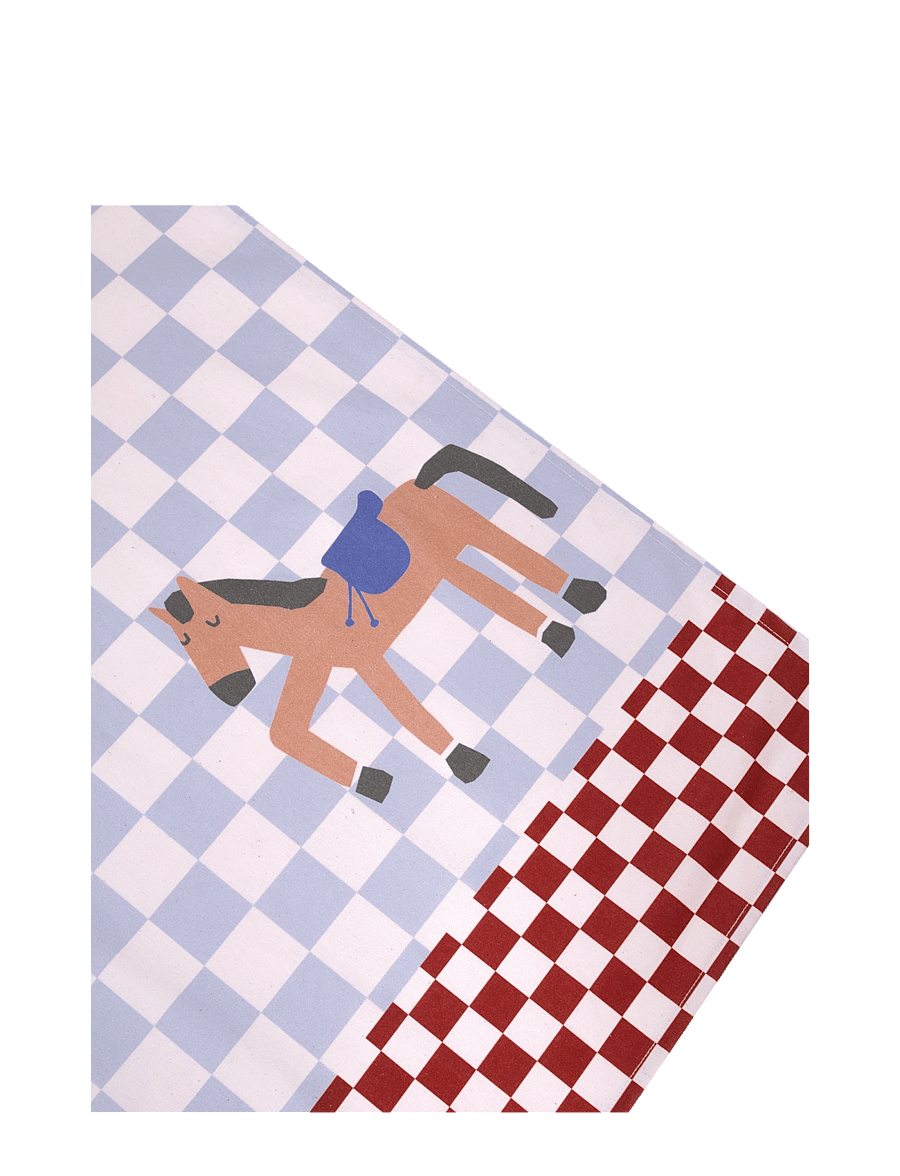 NOBODINOZ - VIBES DOOR THEATER 74X150 - wand-deko - blue checks horse - 2