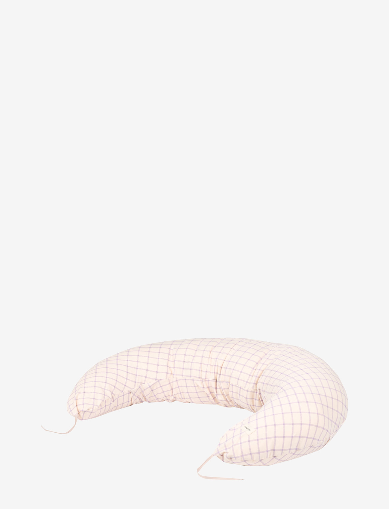 NOBODINOZ - KIT STORIES LTD MATERNITY PILLOW_COVER POWDER MAUVE GRID - amningskuddar - powder mauve grid - 1