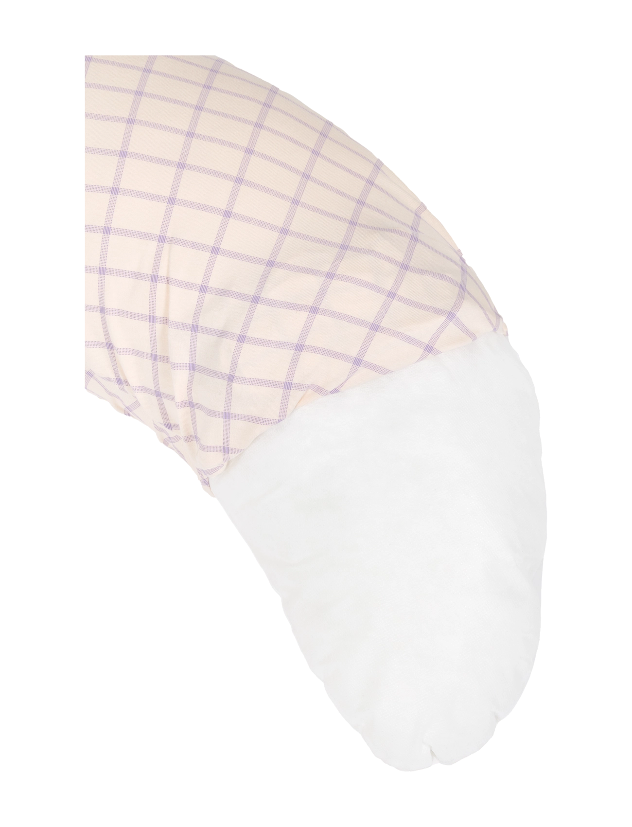 NOBODINOZ - KIT STORIES LTD MATERNITY PILLOW_COVER POWDER MAUVE GRID - powder mauve grid - 3