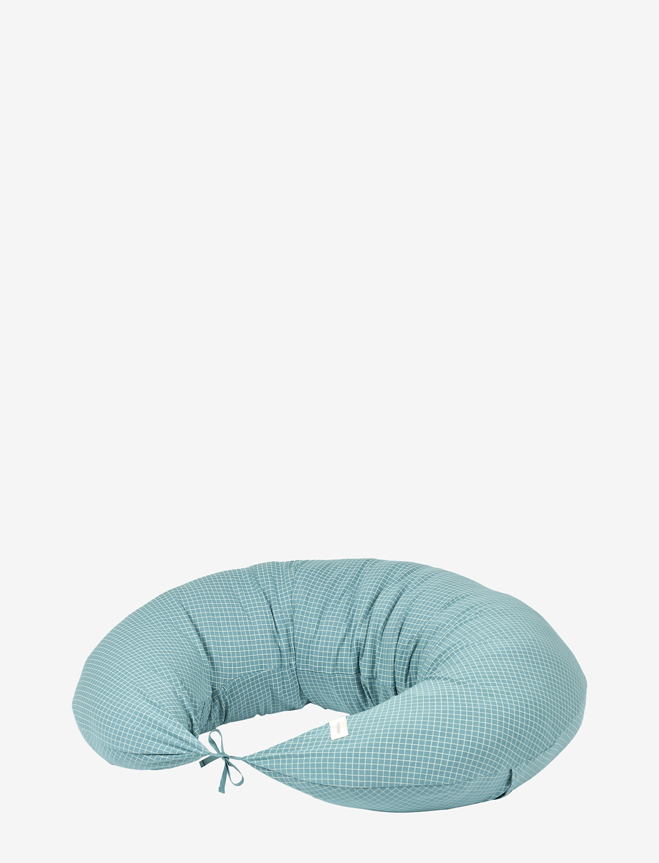 NOBODINOZ - KIT STORIES LTD MATERNITY PILLOW_COVER TEAL CREAM GRID - stillkissen - teal cream grid - 0