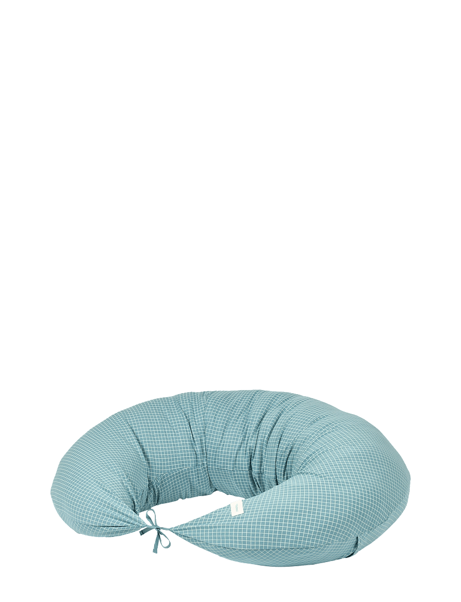 NOBODINOZ - KIT STORIES LTD MATERNITY PILLOW_COVER TEAL CREAM GRID - imetystyynyt - teal cream grid - 0