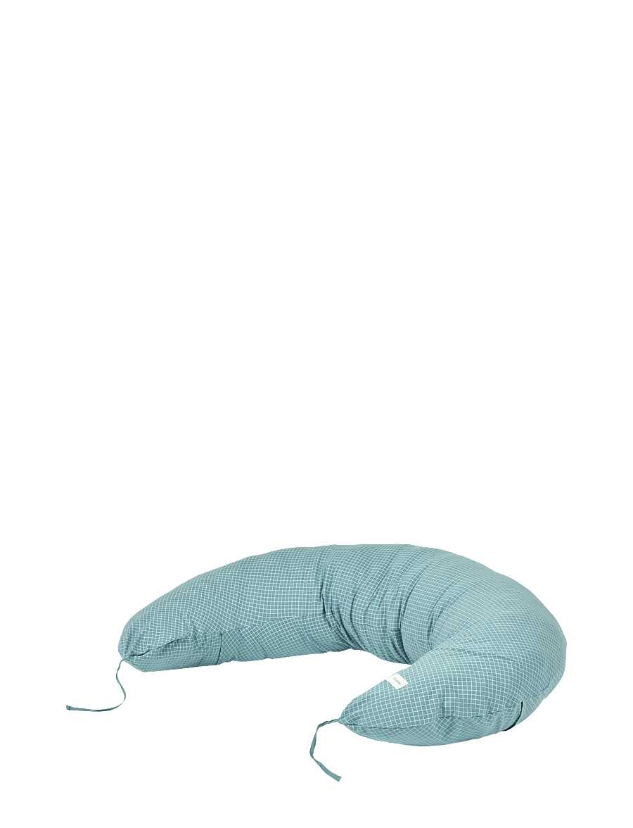 NOBODINOZ - KIT STORIES LTD MATERNITY PILLOW_COVER TEAL CREAM GRID - imetystyynyt - teal cream grid - 1