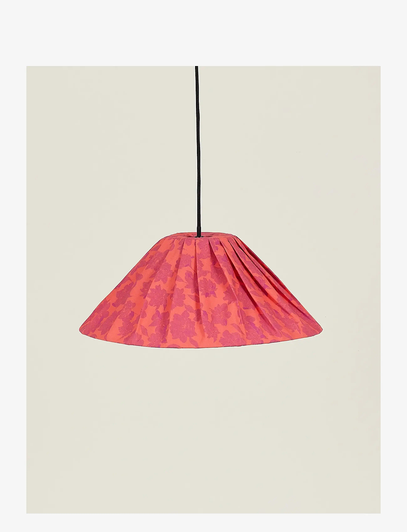 NOBODINOZ - Pleated pendant lampshade diam. 50cm Ava - loftslamper - red peonies - 1