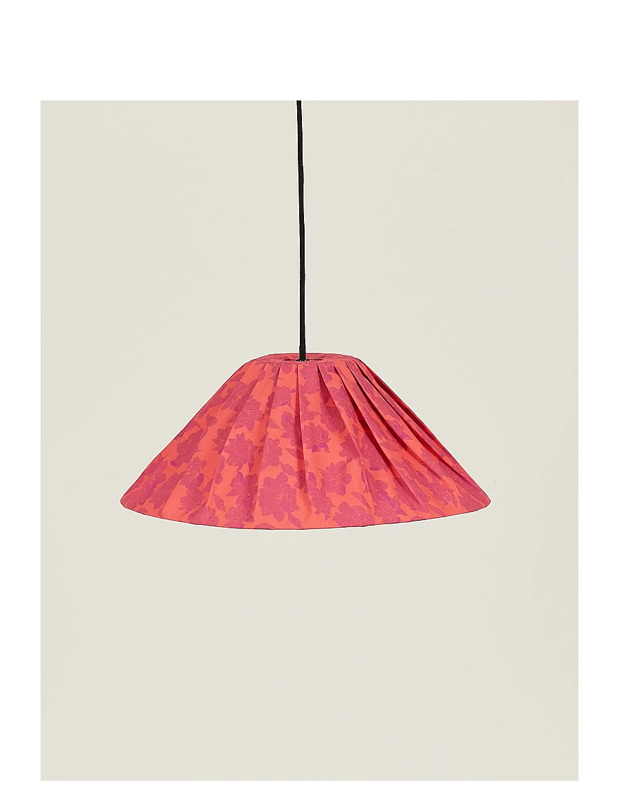 NOBODINOZ - Pleated pendant lampshade diam. 50cm Ava - plafonniers - red peonies - 1