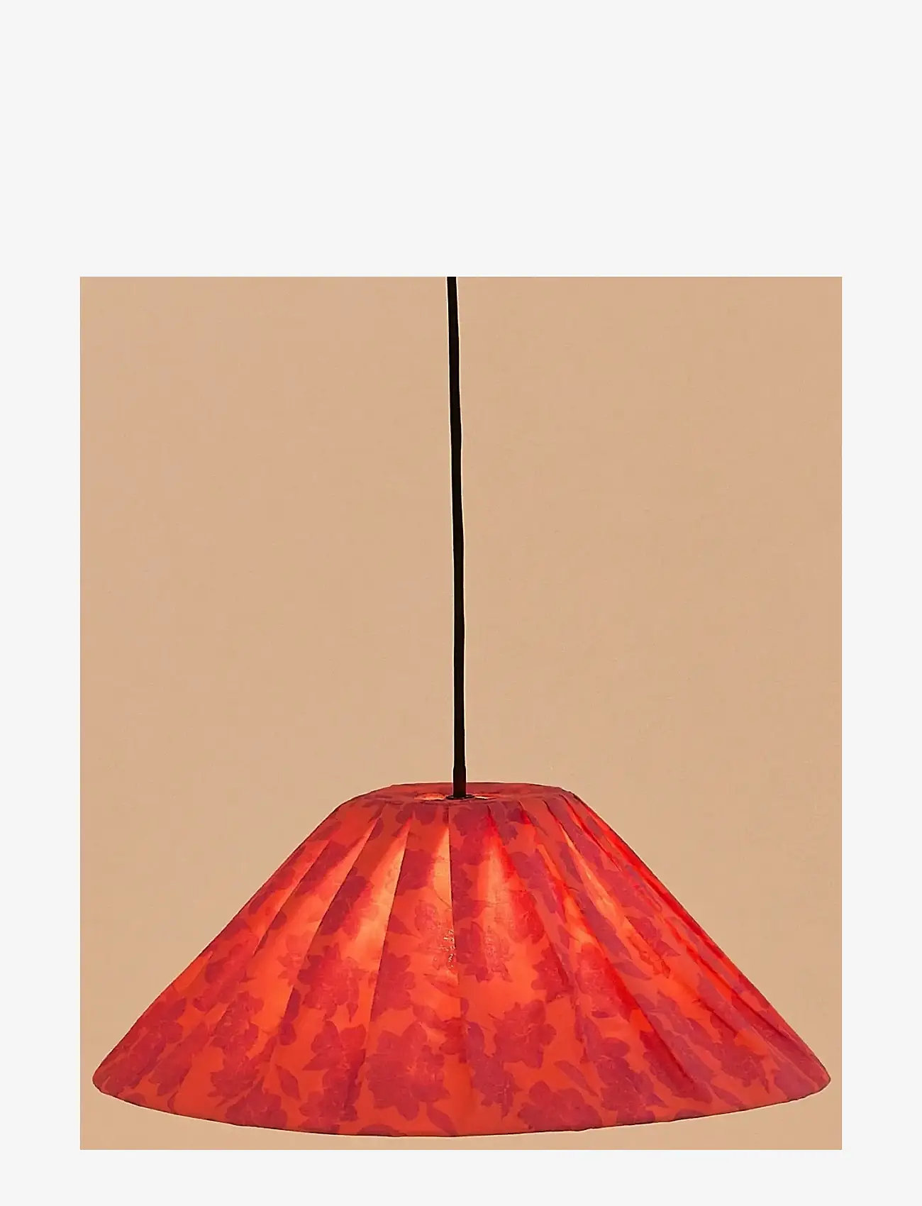NOBODINOZ - Pleated pendant lampshade diam. 50cm Ava - loftslamper - red peonies - 2