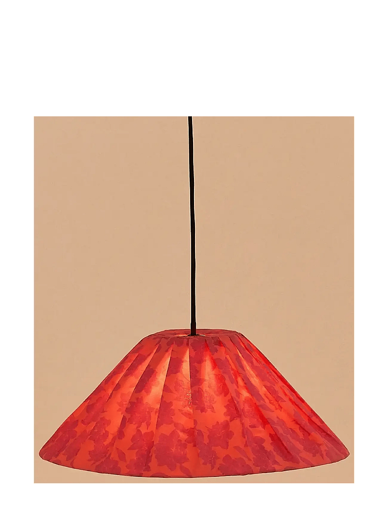 NOBODINOZ - Pleated pendant lampshade diam. 50cm Ava - loftslamper - red peonies - 2