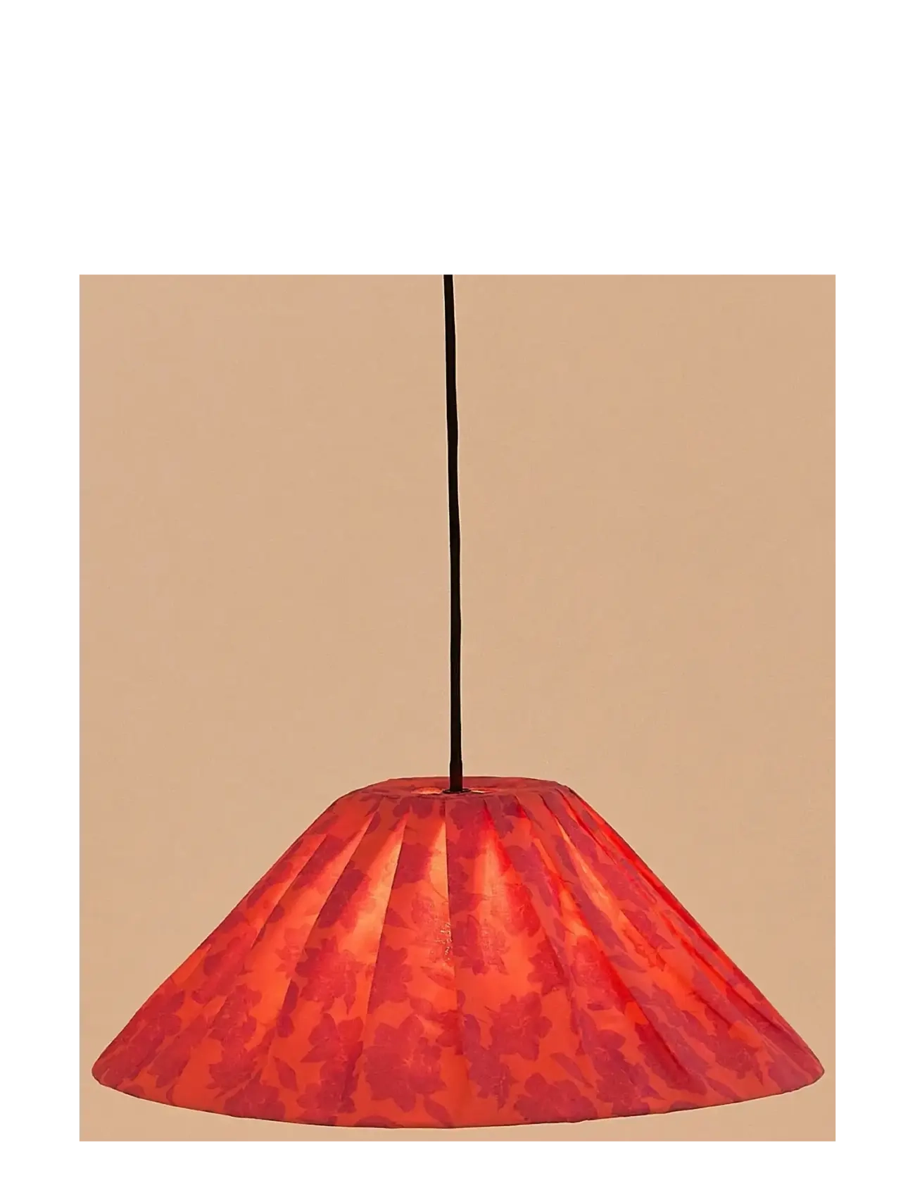 NOBODINOZ - Pleated pendant lampshade diam. 50cm Ava - plafonniers - red peonies - 2