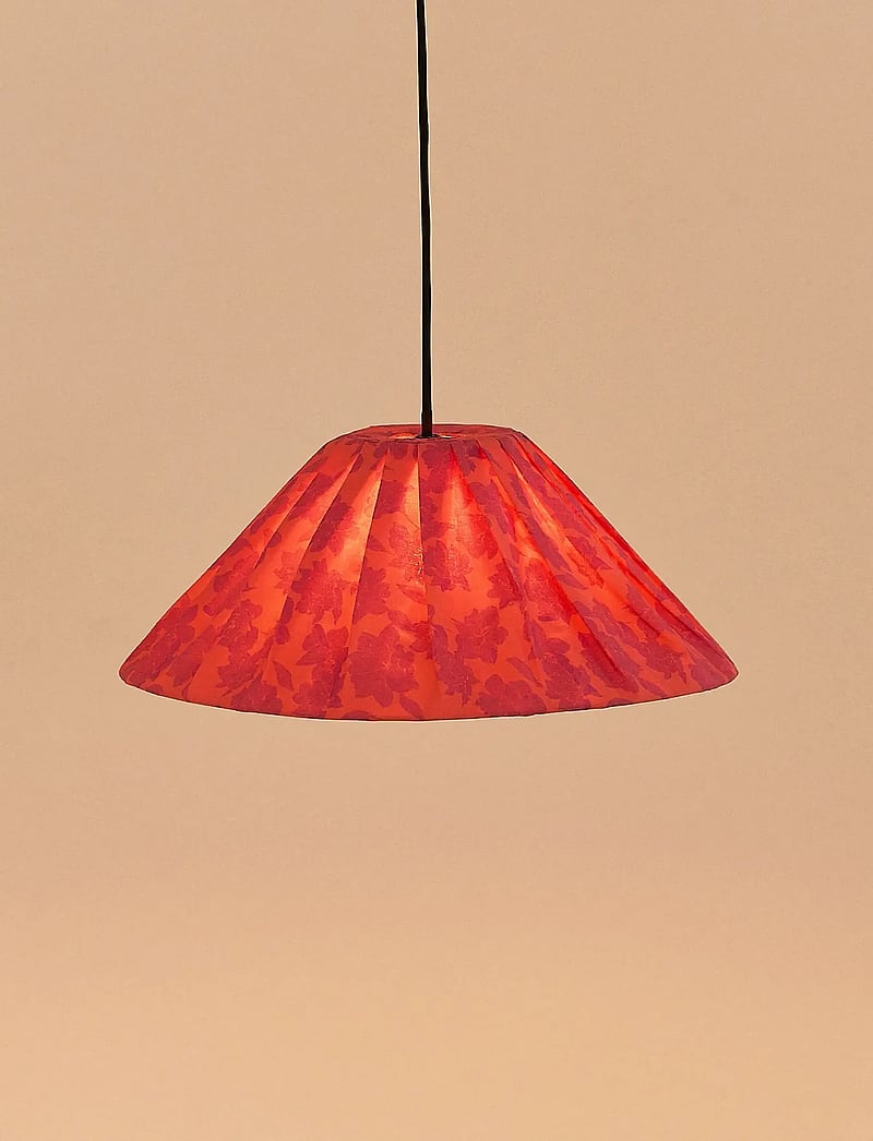 NOBODINOZ - Pleated pendant lampshade diam. 50cm Ava - loftslamper - red peonies - 0