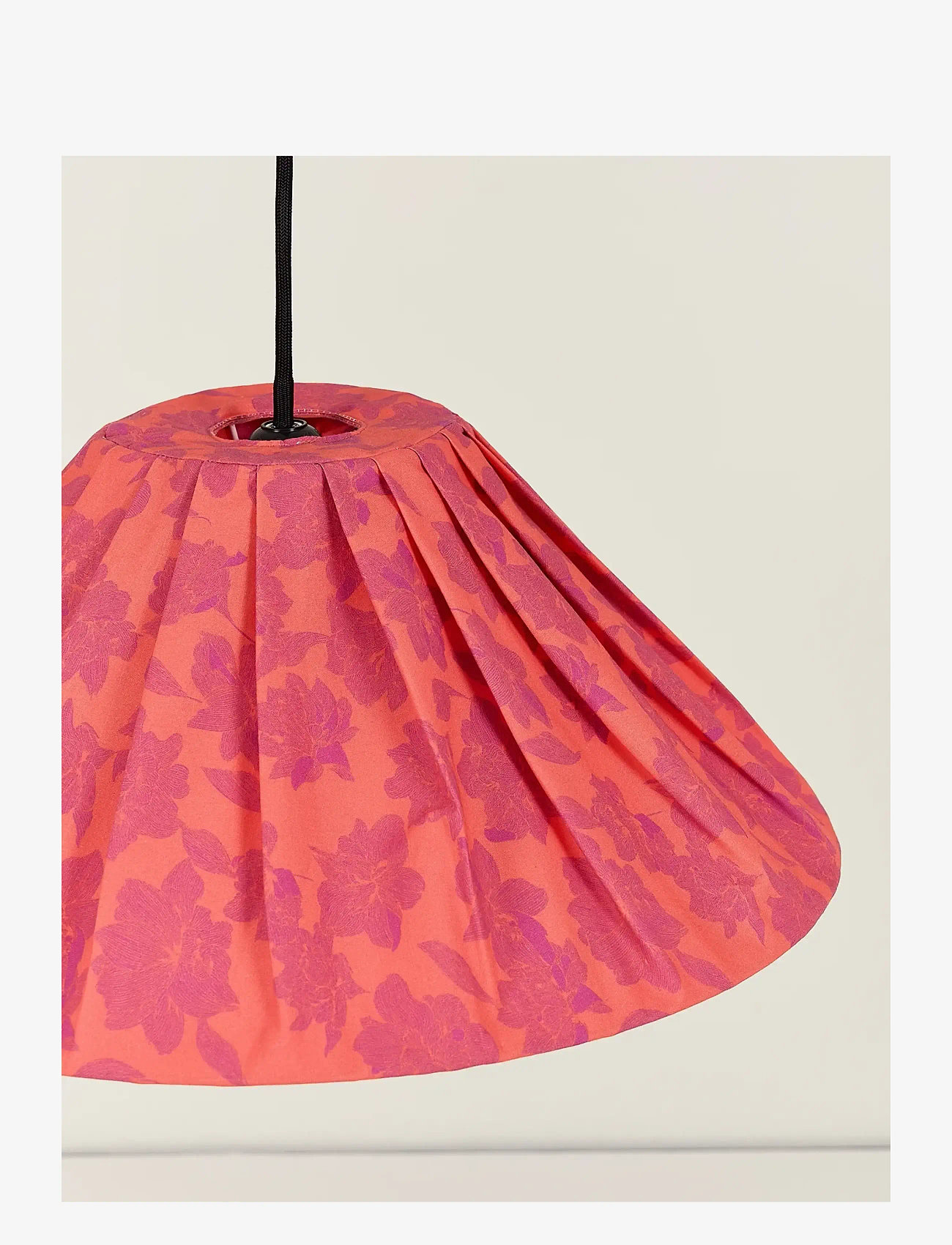 NOBODINOZ - Pleated pendant lampshade diam. 50cm Ava - loftslamper - red peonies - 3
