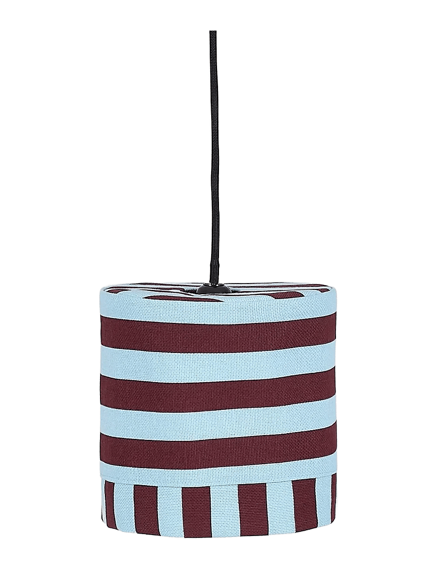 NOBODINOZ - Pendant lampshade diam. 20cm Linda - abażury do lamp - burgundy blue stripes - 0