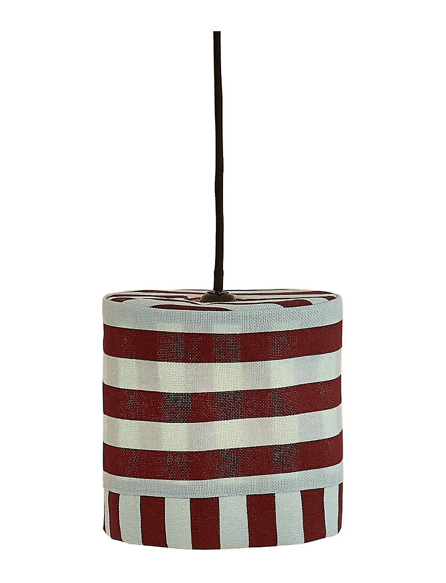 NOBODINOZ - Pendant lampshade diam. 20cm Linda - abażury do lamp - burgundy blue stripes - 1