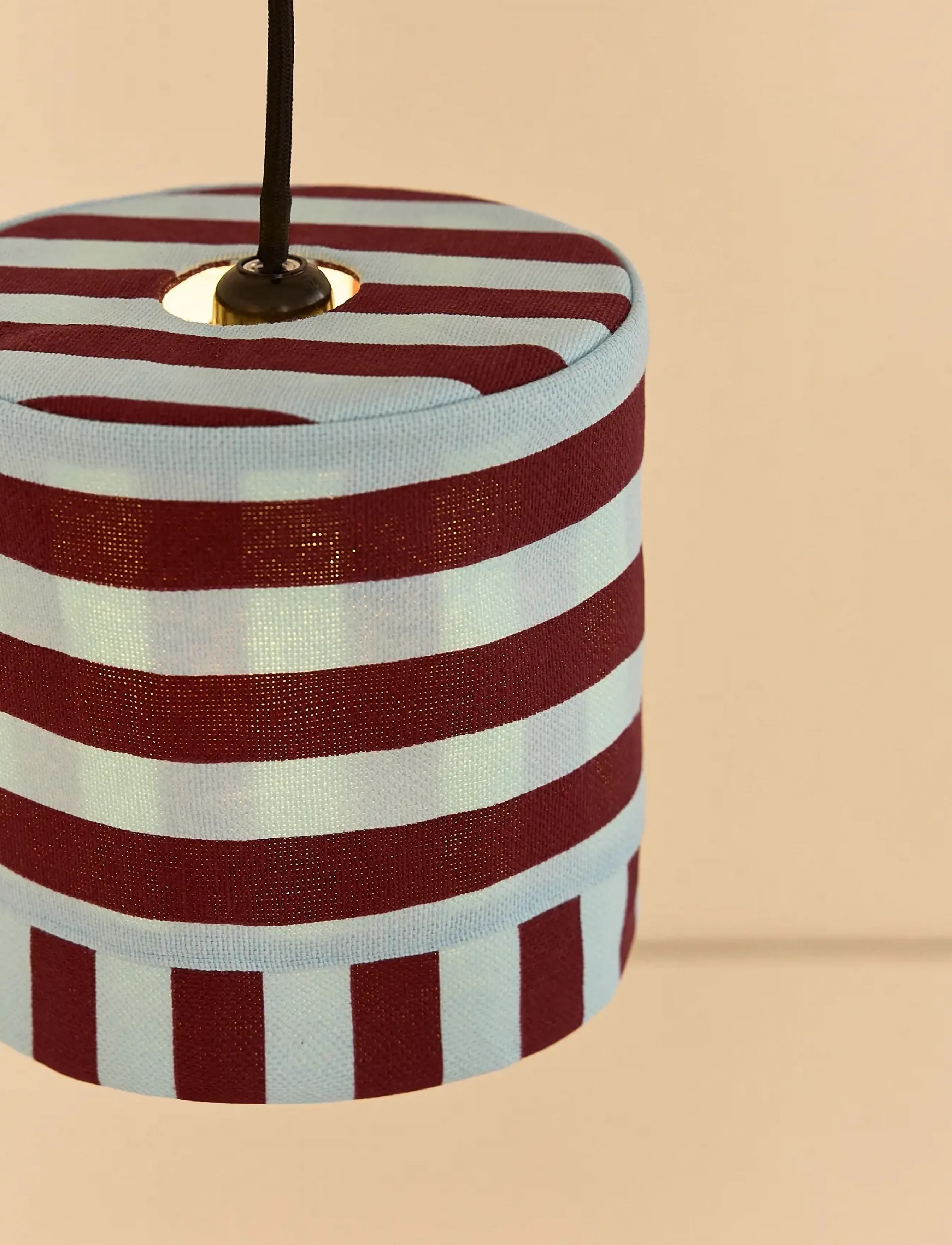 NOBODINOZ - Pendant lampshade diam. 20cm Linda - abażury do lamp - burgundy blue stripes - 3