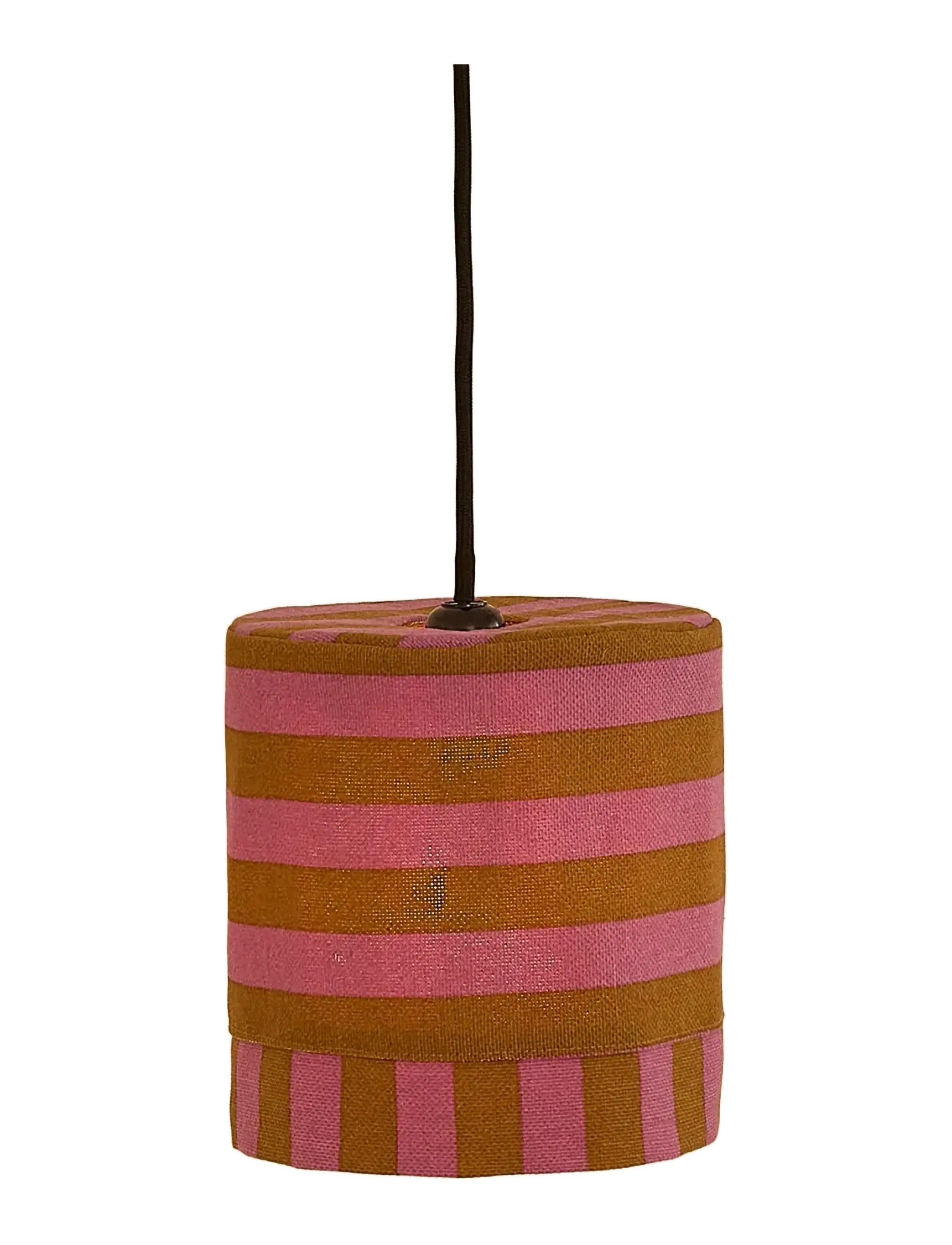 NOBODINOZ - Pendant lampshade diam. 20cm Linda - lampeskærme - pink curry stripes - 2