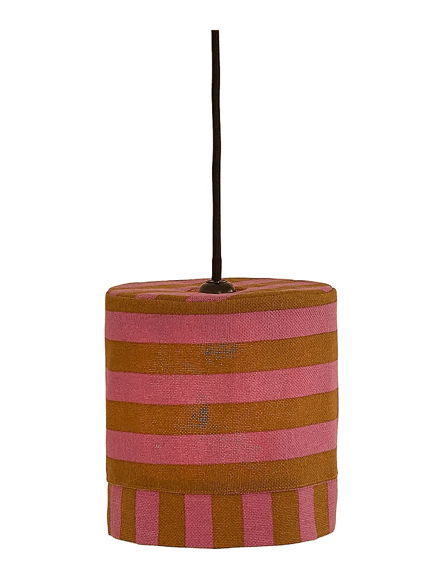 NOBODINOZ - Pendant lampshade diam. 20cm Linda - lampeskærme - pink curry stripes - 2