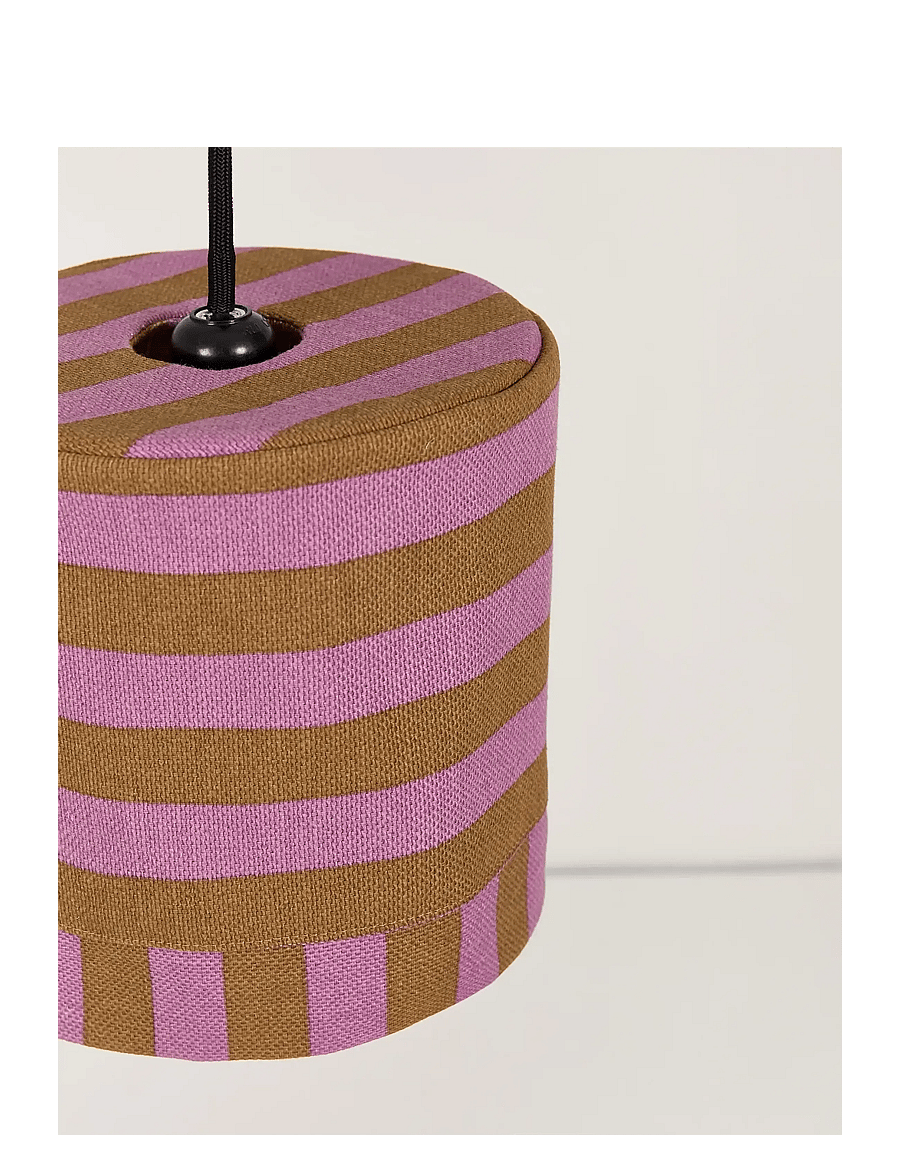 NOBODINOZ - Pendant lampshade diam. 20cm Linda - lampeskærme - pink curry stripes - 3