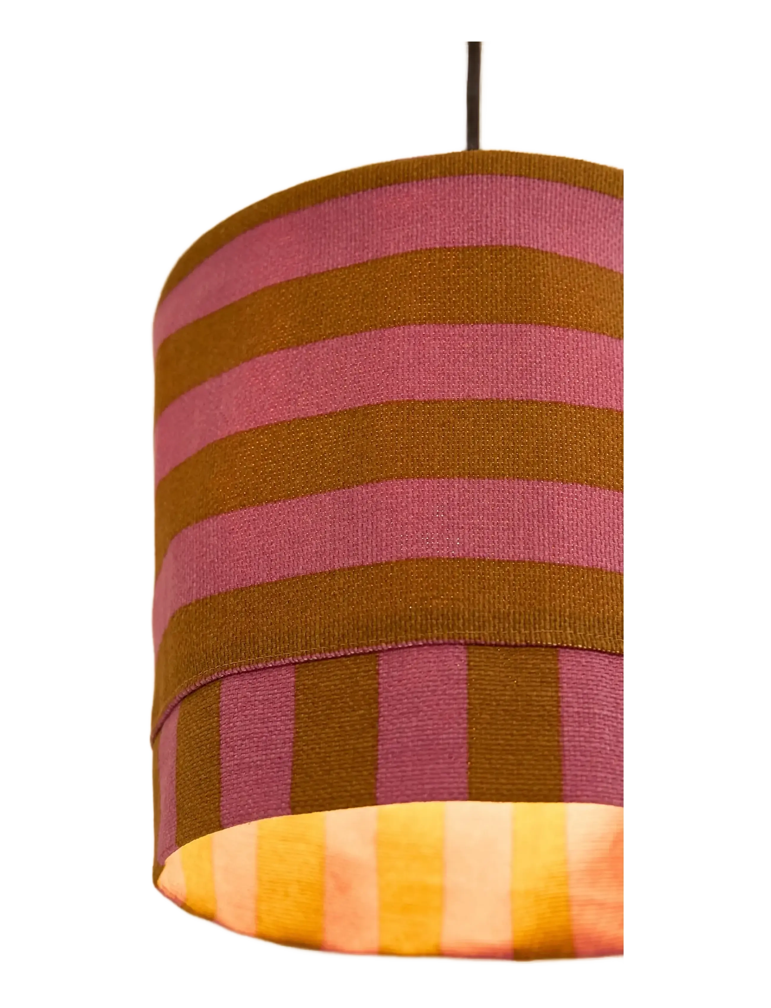 NOBODINOZ - Pendant lampshade diam. 20cm Linda - lampeskærme - pink curry stripes - 4